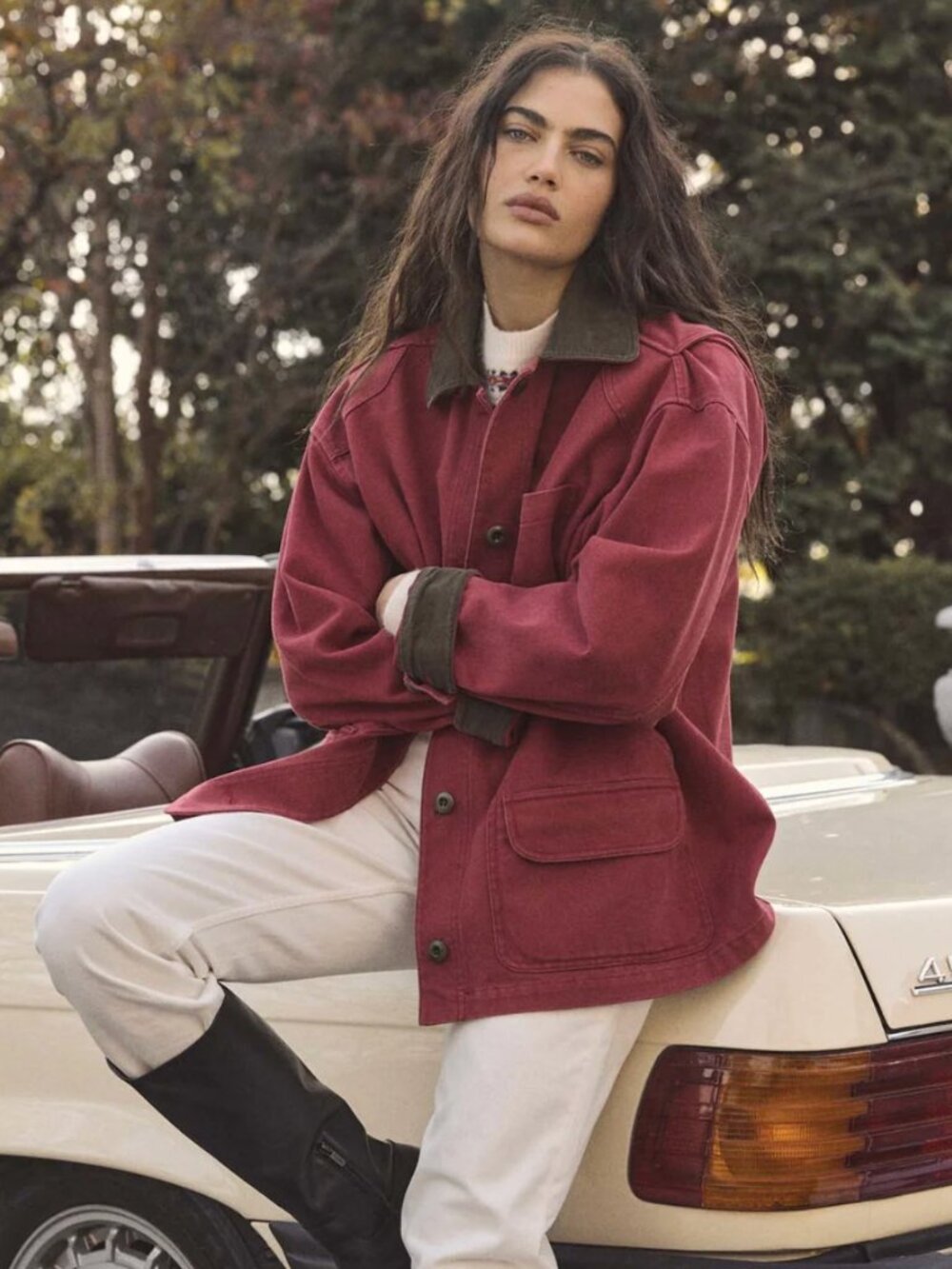 Doen PASCUAL JACKET IN WASHED CRIMSON